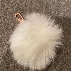 White puff ball keychain